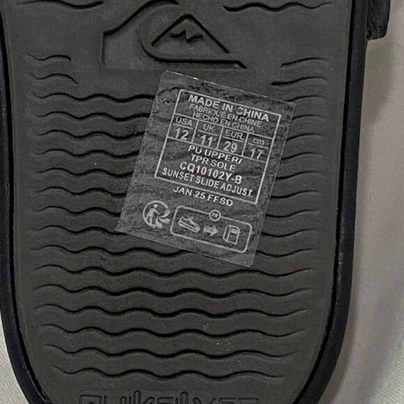 Quiksilver Sunset Slide Adjust Black Sandals Youth 12 / EU 29 - Picture 5 of 9